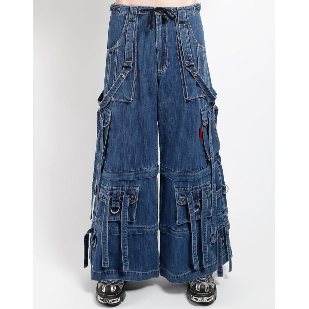 Tripp NYC - Denim Ring Strap Wijde broek - Blauw